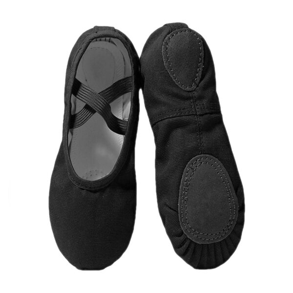 Black Stretch Canvas Split Sole Ballet shoes Sd-105